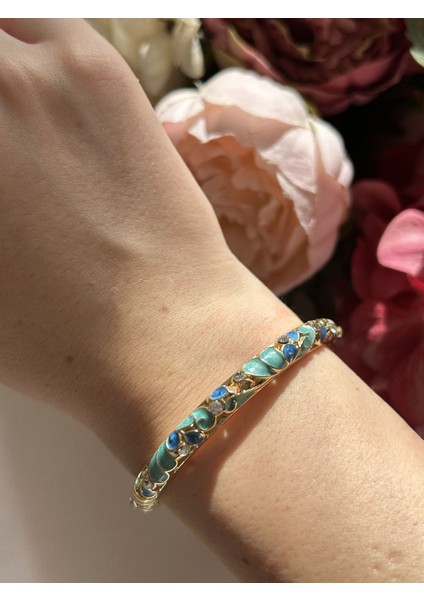 Mavi Mineli Kelepçe Bileklik