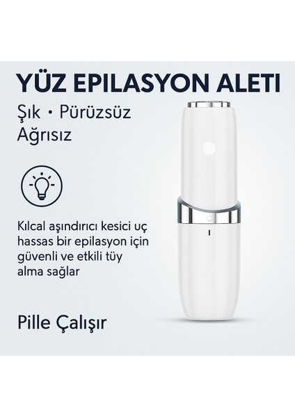 Mini Epilasyon Aleti – LED Destekli, Pilli, Yüz ve Vücut Tüy Temizleme Cihazı Unisex Epilatör fırsatları