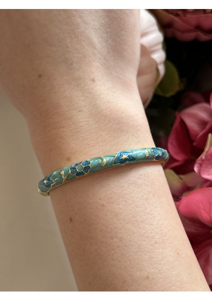 Mavi Mineli Kelepçe Bileklik