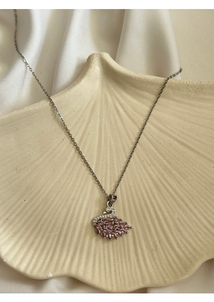 Pembe Zirkon Kuğu Kolye fiyatları