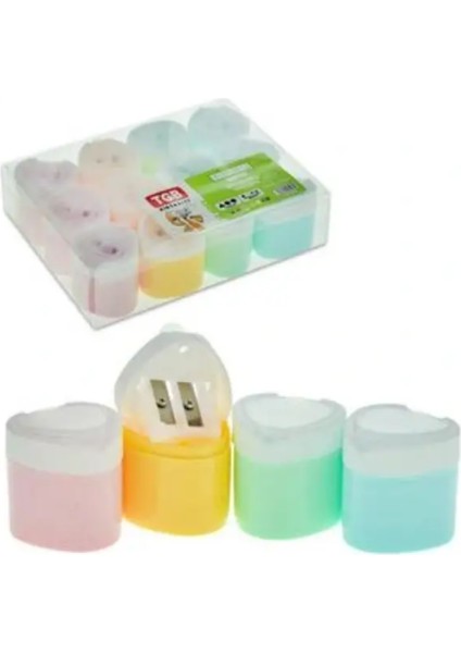 3 Adet Çift Hazneli Pastel Renk Kalemtraş TGB-3203 fırsatları