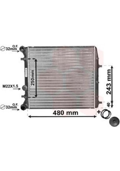 25 6Q0121253AGX - Radyatör Su Asy-Bby-Azq-Bbz-Bah- Fabia Roomster Polo Cordoba Ibıza