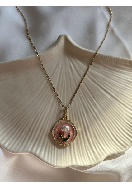 Pembe Çiçek Pinterest Kolye fiyatları