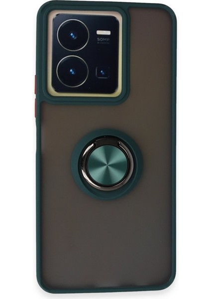 Vivo Y36 Kılıf Kamera Korumalı Yüzüklü Manyetik Standlı Arkası Buzlu Iring Kapak