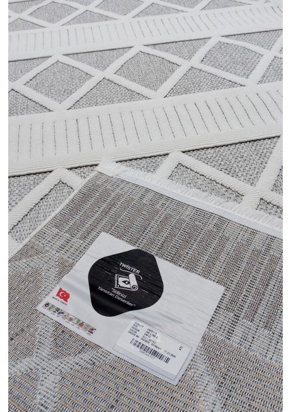 Bukle Soft Twister 0461G Gri-Beyaz Yolluk Salon Antre Koridor Halısı Yumuşak Dokuma Makine Halısı indirimleri