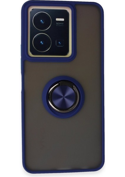 Vivo Y36 Kılıf Kamera Korumalı Yüzüklü Manyetik Standlı Arkası Buzlu Iring Kapak