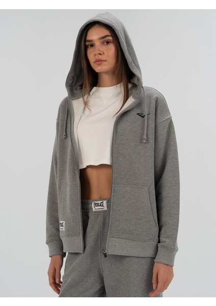 Heritage Champions Gri Unisex Full Zip Sweatshirt