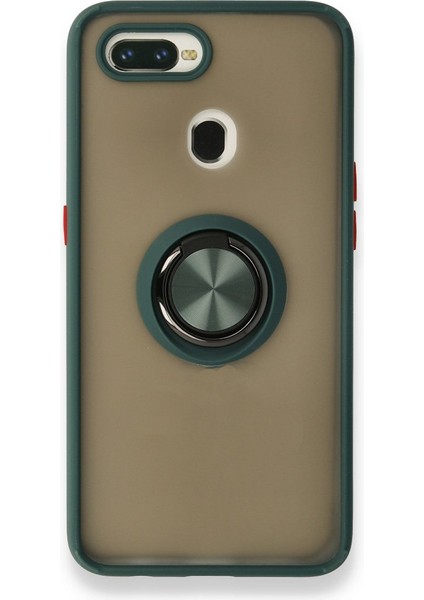 Oppo A5S Kılıf Kamera Korumalı Yüzüklü Manyetik Standlı Arkası Buzlu Iring Kapak