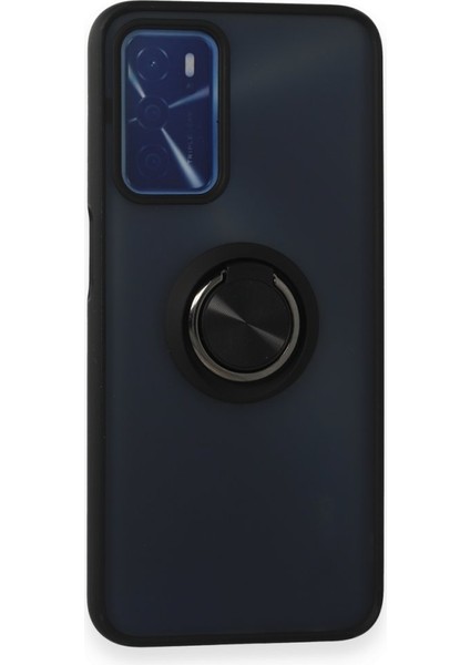 Oppo A16 Kılıf Kamera Korumalı Yüzüklü Manyetik Standlı Arkası Buzlu Iring Kapak