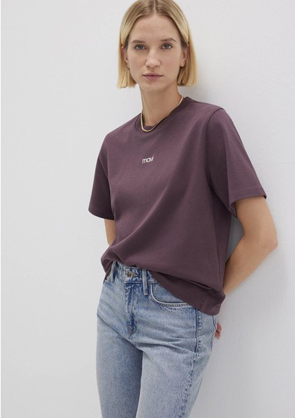 Mavi Logo Baskılı İnterlok Bordo Tişört 1612829-70260