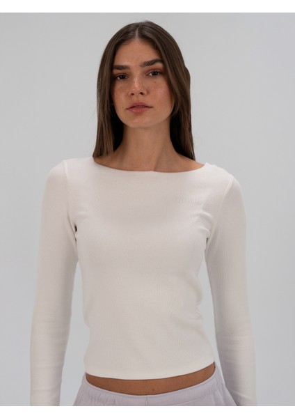 Ever Relaxed Rib Wmn Beyaz Kadın Uzun Kollu Tişört fiyatları