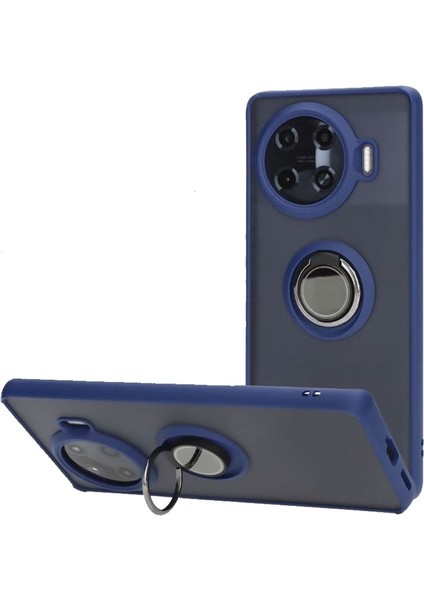 Tecno Spark 20 Pro Plus Kılıf Kamera Korumalı Yüzüklü Manyetik Standlı Arkası Buzlu Iring Kapak