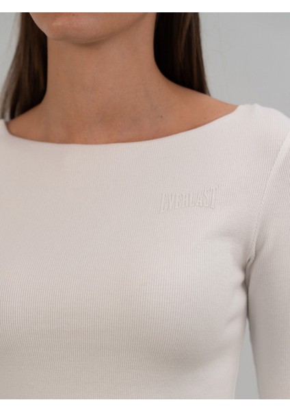 Ever Relaxed Rib Wmn Beyaz Kadın Uzun Kollu Tişört