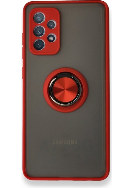Samsung Galaxy A13 Kılıf Kamera Korumalı Yüzüklü Manyetik Standlı Arkası Buzlu Iring Kapak