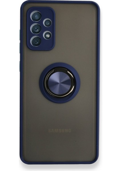 Samsung Galaxy A72 Kılıf Kamera Korumalı Yüzüklü Manyetik Standlı Arkası Buzlu Iring Kapak