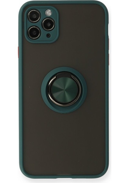 Apple Iphone 15 Pro Kılıf Kamera Korumalı Yüzüklü Manyetik Standlı Arkası Buzlu Iring Kapak