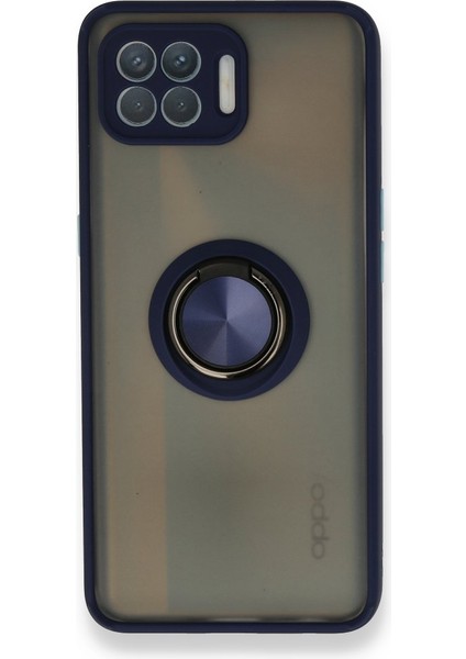 Oppo Reno 4 Lite Kılıf Kamera Korumalı Yüzüklü Manyetik Standlı Arkası Buzlu Iring Kapak