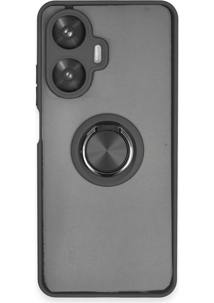 Realme C55 Kılıf Kamera Korumalı Yüzüklü Manyetik Standlı Arkası Buzlu Iring Kapak
