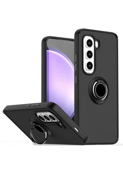 Infinix Hot 50 Pro Kılıf Kamera Korumalı Yüzüklü Manyetik Standlı Arkası Buzlu Iring Kapak