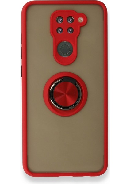 Xiaomi Redmi Note 9 Kılıf Kamera Korumalı Yüzüklü Manyetik Standlı Arkası Buzlu Iring Kapak