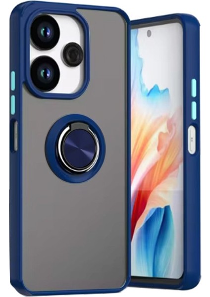 Xiaomi Redmi 13 4g Kılıf Kamera Korumalı Yüzüklü Manyetik Standlı Arkası Buzlu Iring Kapak