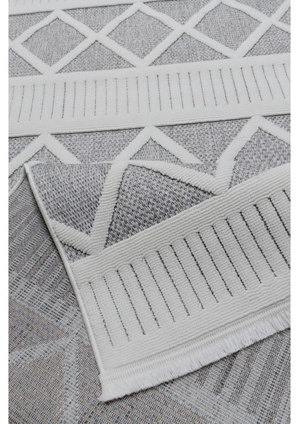 Bukle Soft Twister 0461G Gri-Beyaz Yolluk Salon Antre Koridor Halısı Yumuşak Dokuma Makine Halısı fırsatları