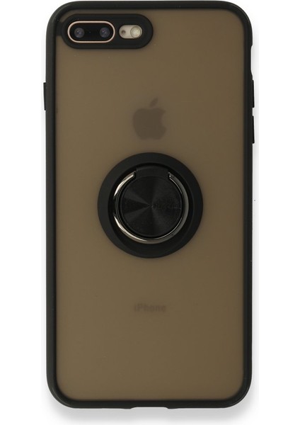 Apple Iphone 8 Plus Kılıf Kamera Korumalı Yüzüklü Manyetik Standlı Arkası Buzlu Iring Kapak