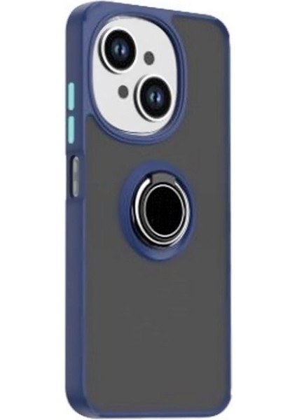 Tecno Spark Go 1 Kılıf Kamera Korumalı Yüzüklü Manyetik Standlı Arkası Buzlu Iring Kapak