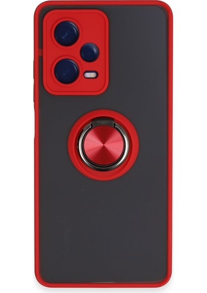 Xiaomi Redmi Note 12 Pro 5g Kılıf Kamera Korumalı Yüzüklü Manyetik Standlı Arkası Buzlu Iring Kapak