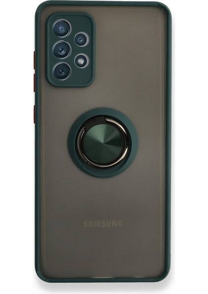 Samsung Galaxy A13 Kılıf Kamera Korumalı Yüzüklü Manyetik Standlı Arkası Buzlu Iring Kapak