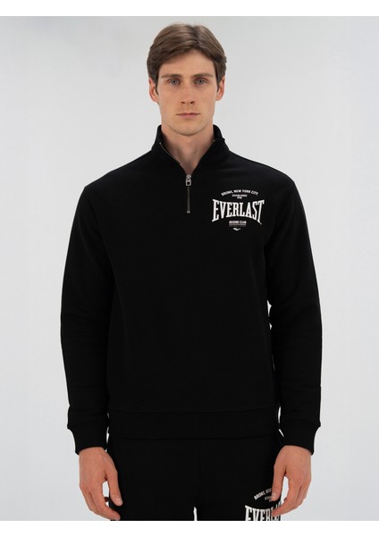 Bronx Nyc Half Zip Regular Siyah Erkek Sweatshirt