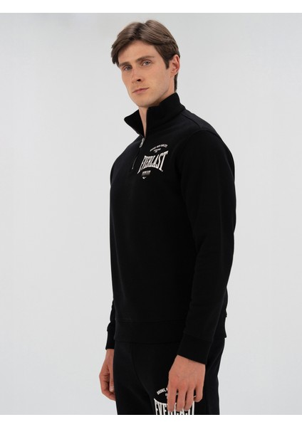 Bronx Nyc Half Zip Regular Siyah Erkek Sweatshirt modelleri
