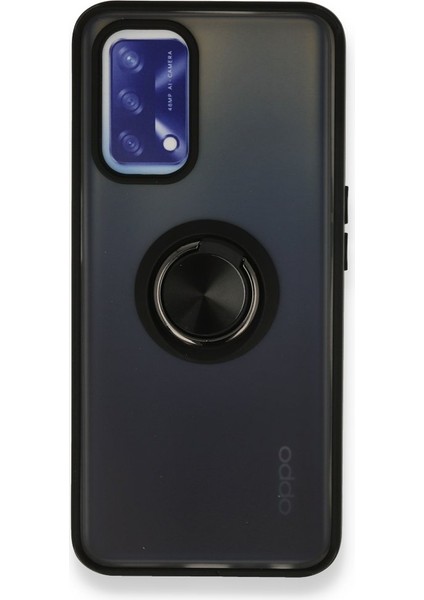Oppo A74 4g Kılıf Kamera Korumalı Yüzüklü Manyetik Standlı Arkası Buzlu Iring Kapak