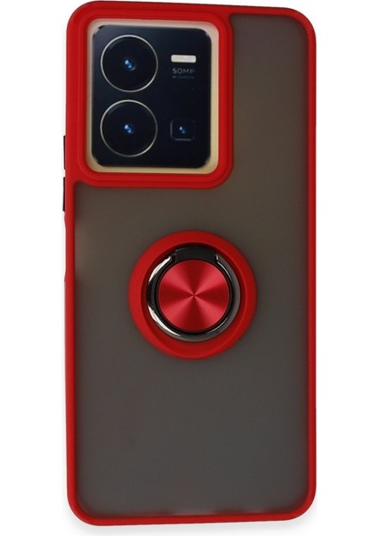 Vivo Y36 Kılıf Kamera Korumalı Yüzüklü Manyetik Standlı Arkası Buzlu Iring Kapak