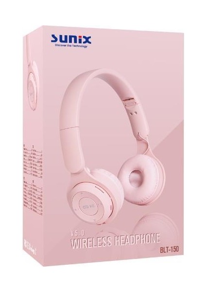 120 Saat Bekleme Süreli V5.0 Kulak Üstü Bluetooth Kulaklık Pembe BLT-150 fiyatları