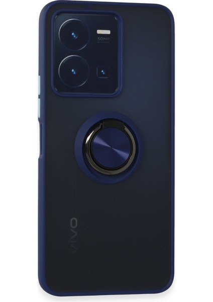 Vivo Y35 Kılıf Kamera Korumalı Yüzüklü Manyetik Standlı Arkası Buzlu Iring Kapak