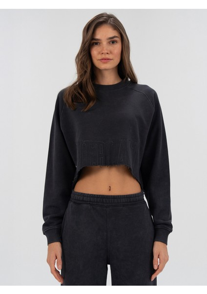 Cool Relax Wmn Antrasit Kadın Crop Sweatshirt