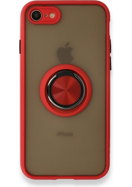 Apple Iphone Se 2022 Kılıf Kamera Korumalı Yüzüklü Manyetik Standlı Arkası Buzlu Iring Kapak