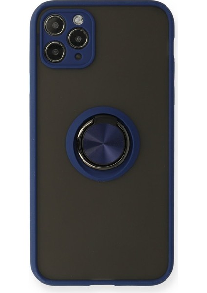 Apple Iphone 12 Pro Kılıf Kamera Korumalı Yüzüklü Manyetik Standlı Arkası Buzlu Iring Kapak