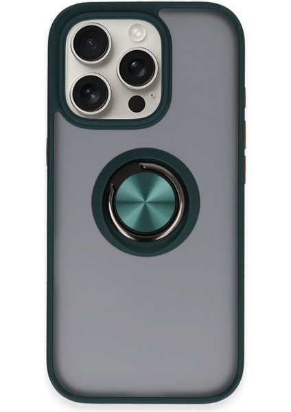 Apple Iphone 16 Pro Kılıf Kamera Korumalı Yüzüklü Manyetik Standlı Arkası Buzlu Iring Kapak
