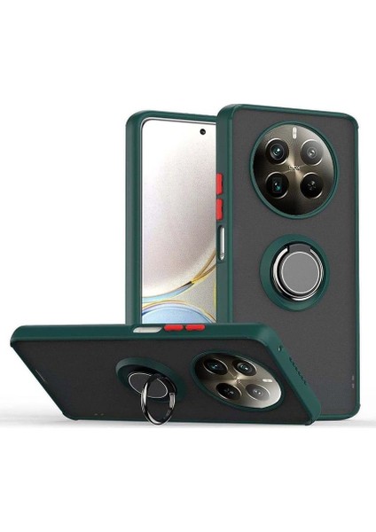 Realme 12 Pro Kılıf Kamera Korumalı Yüzüklü Manyetik Standlı Arkası Buzlu Iring Kapak