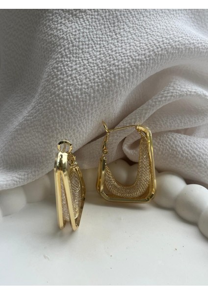 Gold Çelik Iğne Küpe