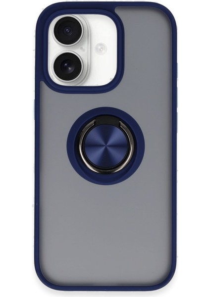 Apple Iphone 16 Kılıf Kamera Korumalı Yüzüklü Manyetik Standlı Arkası Buzlu Iring Kapak