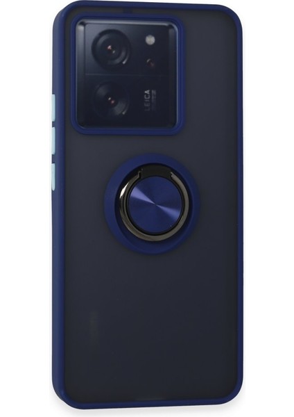 Xiaomi Mi 13T Pro Kılıf Kamera Korumalı Yüzüklü Manyetik Standlı Arkası Buzlu Iring Kapak