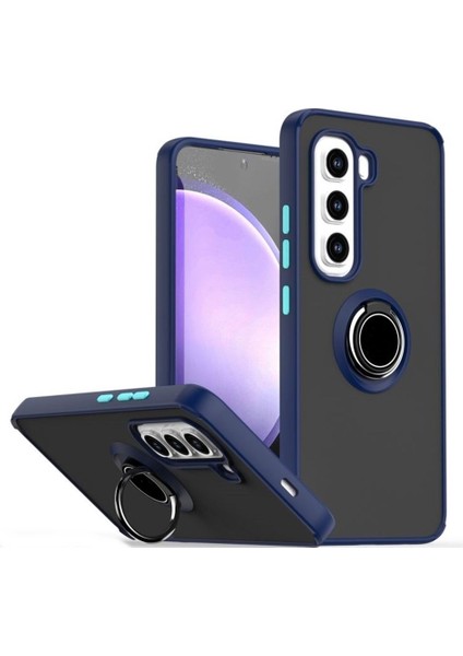 Infinix Hot 50 Pro Kılıf Kamera Korumalı Yüzüklü Manyetik Standlı Arkası Buzlu Iring Kapak