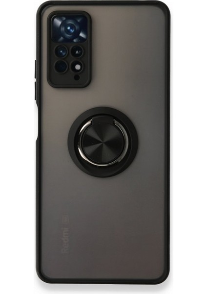 Xiaomi Redmi Note 11 Pro Kılıf Kamera Korumalı Yüzüklü Manyetik Standlı Arkası Buzlu Iring Kapak
