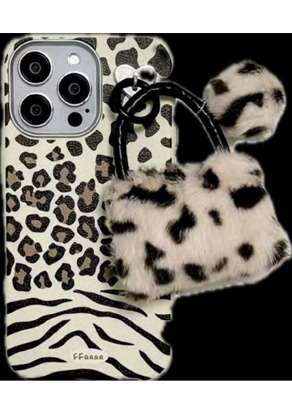 iphone Uyumlu Zebra Desenli ve Peluş Çanta Çarmlı Telefon Kılıfı modelleri