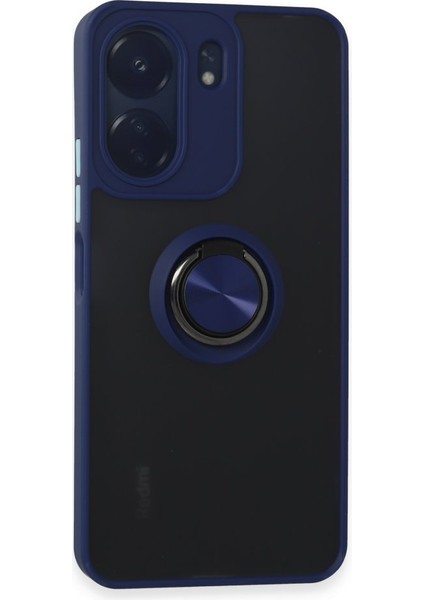 Xiaomi Redmi 13C Kılıf Kamera Korumalı Yüzüklü Manyetik Standlı Arkası Buzlu Iring Kapak