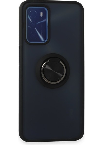 Oppo A55 Kılıf Kamera Korumalı Yüzüklü Manyetik Standlı Arkası Buzlu Iring Kapak