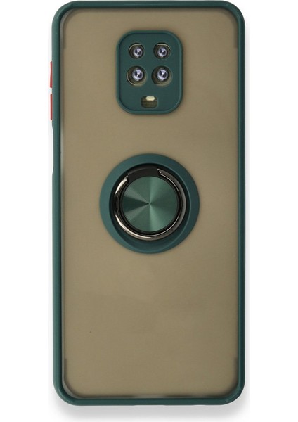 Xiaomi Redmi Note 9 Pro Kılıf Kamera Korumalı Yüzüklü Manyetik Standlı Arkası Buzlu Iring Kapak